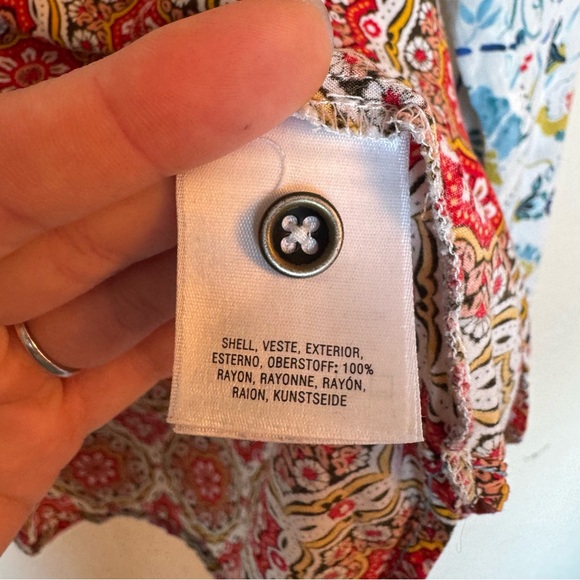 Maeve by Anthropologie Mandala Henley Top Blouse Floral Print - Picture 5 of 9